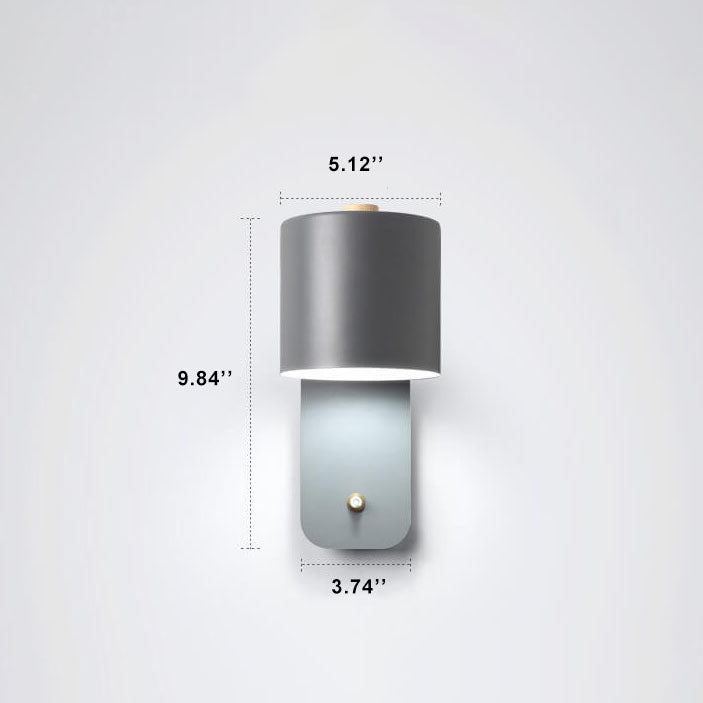 Adjustable Metal Wall Sconce with Rotating Head – Modern Cylinder Light for Bedroom, Hallway & Living Room – E26 Hardwired – 10 in H x 5