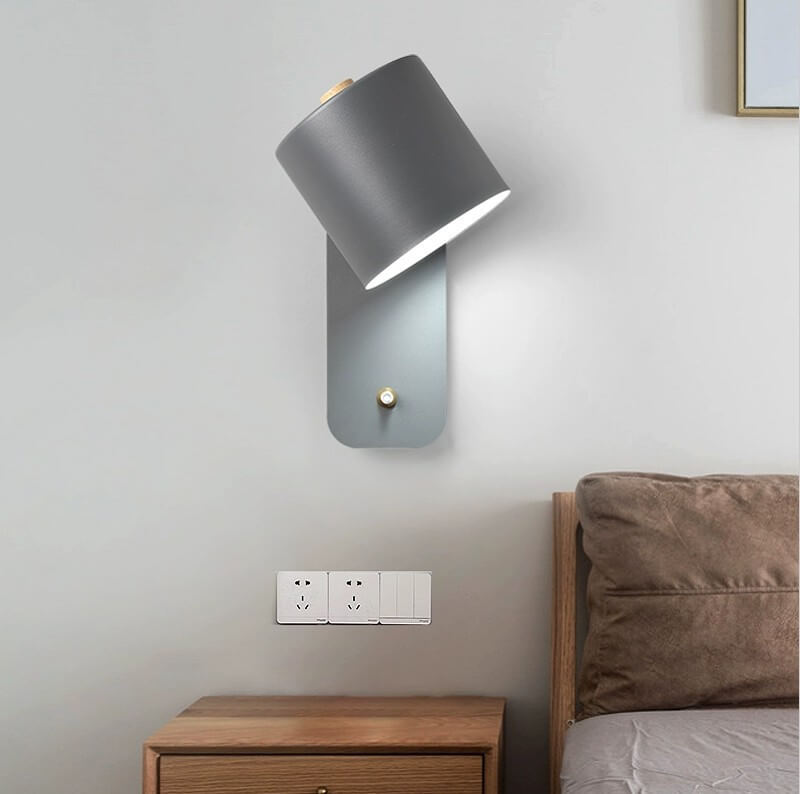 Metal Sconce Fixture Gray Hardwired LED Compatible 10-Inch for Bedroom Living Room Hallway Reading Nook Modern Interior Lighting