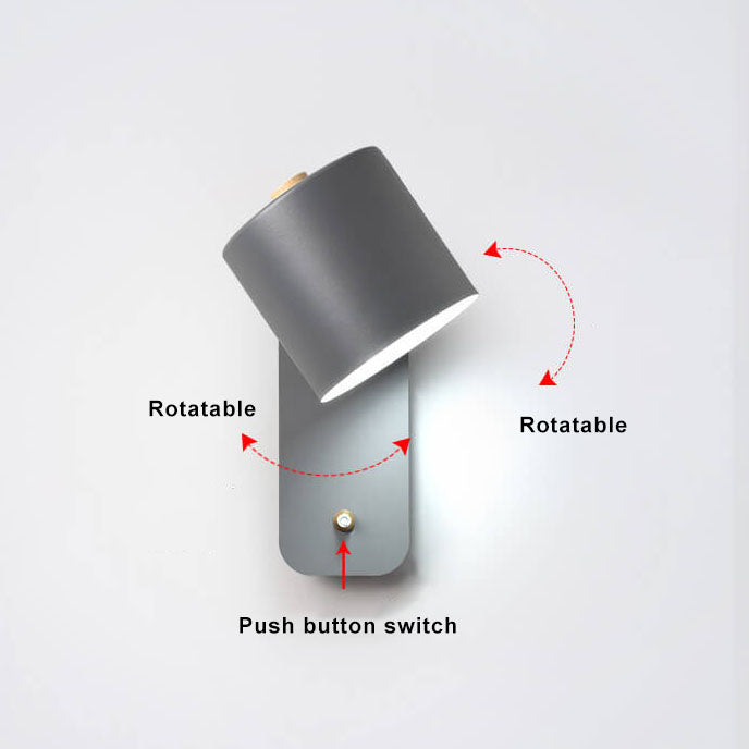 Metal Sconce Fixture Gray Hardwired LED Compatible 10-Inch for Bedroom Living Room Hallway Reading Nook Modern Interior Lighting