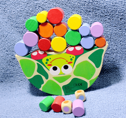 Turtle Stacking Game for Toddlers – Wooden Balance Blocks for Hand-Eye Coordination & Fine Motor Skills Ages 3+