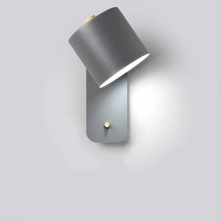 Adjustable Metal Wall Sconce with Rotating Head – Modern Cylinder Light for Bedroom, Hallway & Living Room – E26 Hardwired – 10 in H x 5