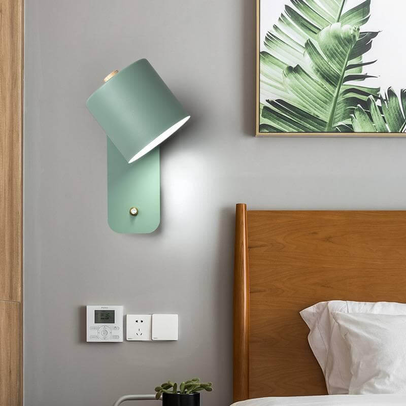 Adjustable Metal Wall Sconce with Rotating Head – Modern Cylinder Light for Bedroom, Hallway & Living Room – E26 Hardwired – 10 in H x 5