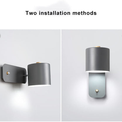 Adjustable Metal Wall Sconce with Rotating Head – Modern Cylinder Light for Bedroom, Hallway & Living Room – E26 Hardwired – 10 in H x 5