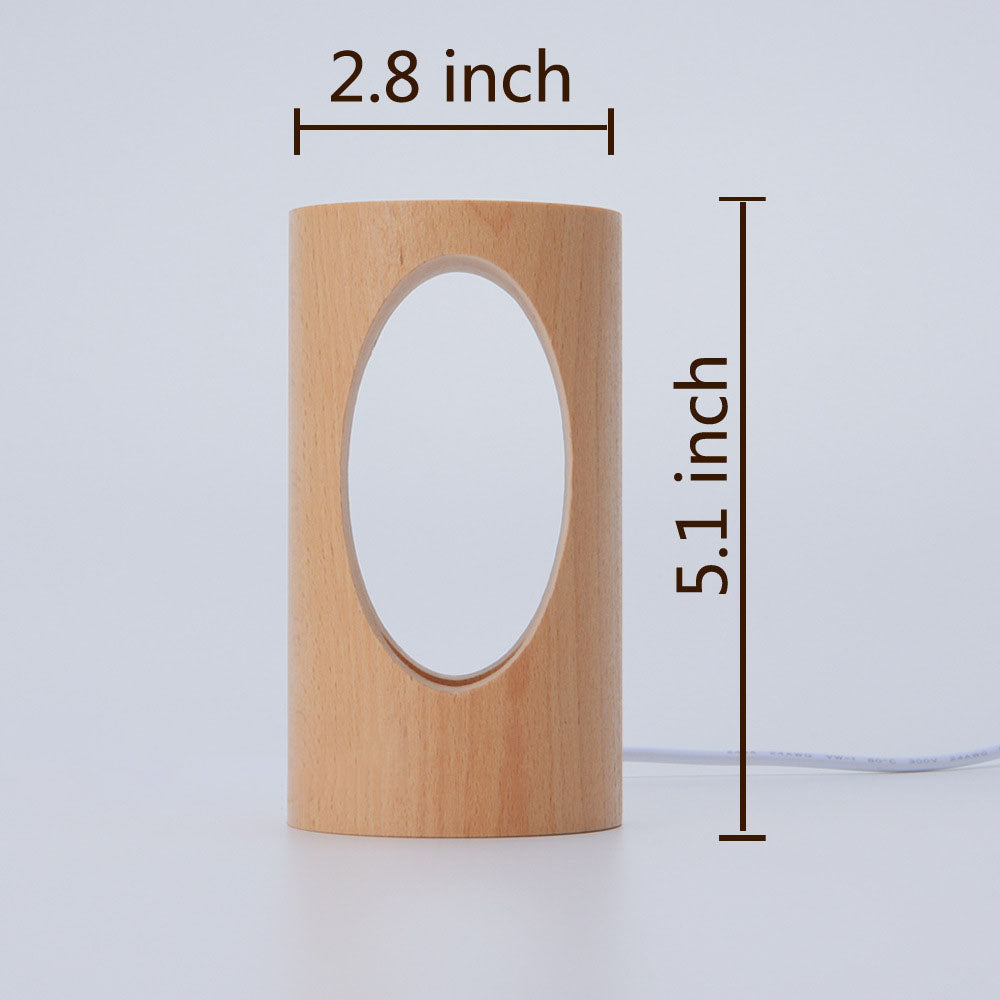 Wooden Column LED Desk Lamp with USB Power, Warm White Light for Bedroom & Office, Modern Japanese-Style Accent Light