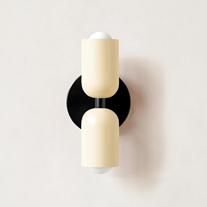 Dual-Socket Iron Sconce Warm Glow 4.7-Inch Cream E27 Fixture Compact Entry Bedroom Hallway Ambient Uplighting Living Room Corridor