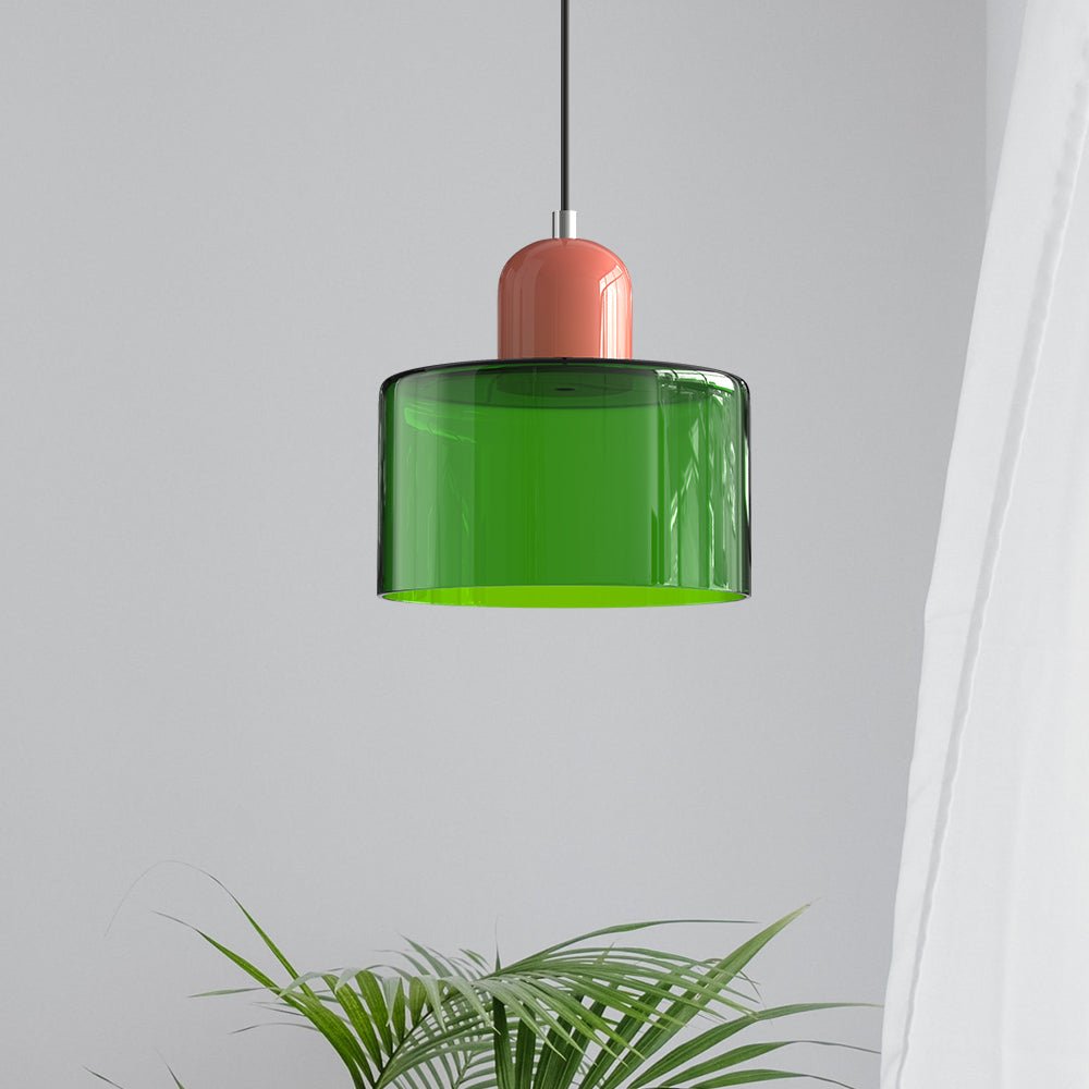 Handwoven Glass Pendant Light Bauhaus Style Indoor Hanging Lamp Adjustable Cable for Dining Room Kitchen Home Office