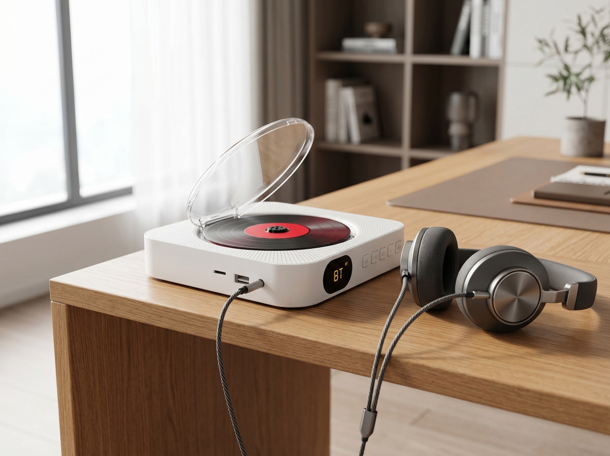 Ortekor Multifunctional CD Player with Bluetooth & Speakers | 6-in-1 Audio Experience for Modern Enjoyment