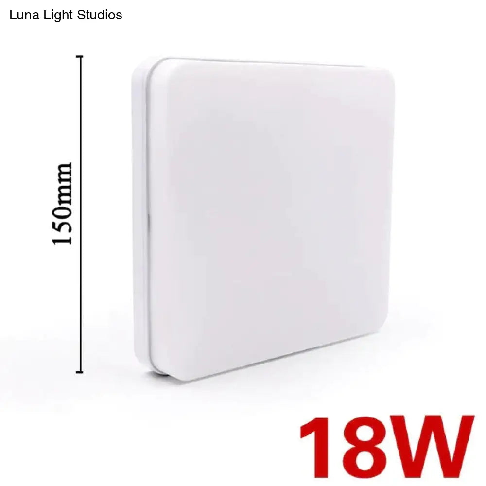 Low-Profile Square Flush-Mount LED Ceiling Light – Slim ABS Panel for Kitchen, Bedroom, Hallway & Office – 18W to 48W – Warm or Cool White