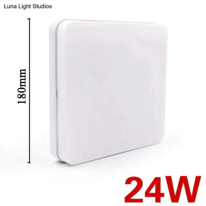 Low-Profile Square Flush-Mount LED Ceiling Light – Slim ABS Panel for Kitchen, Bedroom, Hallway & Office – 18W to 48W – Warm or Cool White