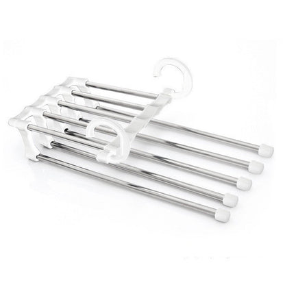 Space-Saving Closet Organizer Hanger with Retractable Arms for Pants, Scarves, Belts & Accessories - Multi-Tier Storage System for Bedroom W