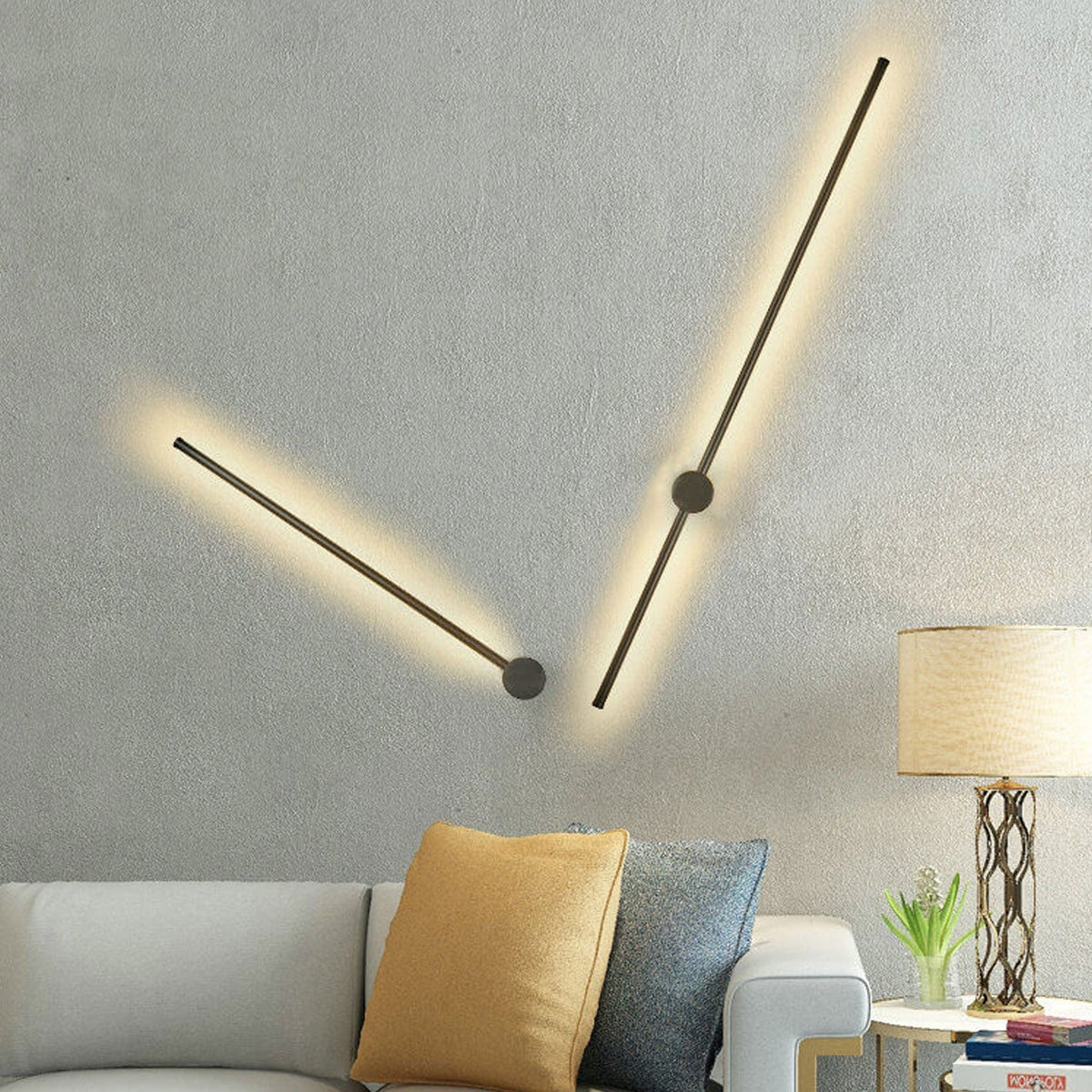 Vertical LED Sconce Aluminum Linear Strip Light Black Gold 31 in Bedroom Hallway Accent Lighting Indirect Glow Modern Minimalist Hardwired M
