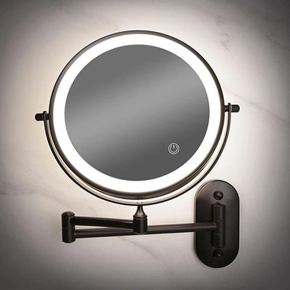 Elegant LED Magnifying Mirror with Adjustable Lighting for Flawless Makeup Application
