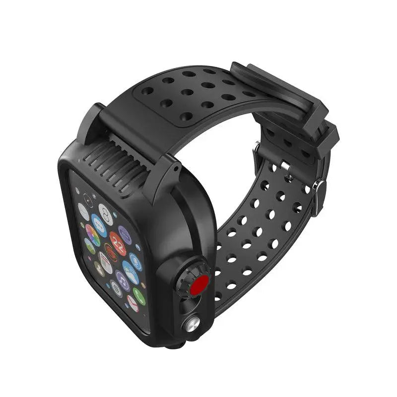 Protective Sport Band & Case Kit for Apple Watch 44mm & 42mm – Silicone Wristband with Snap-On Screen Bumper for Series 6/5/4/SE & Series