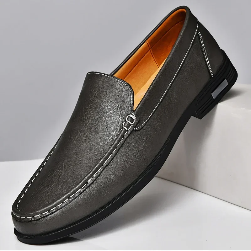 Men's Genuine Leather Loafers Slip-On Dress Shoes for Business Casual Wedding Office Formal Occasions Classic Italian Style Handcrafted