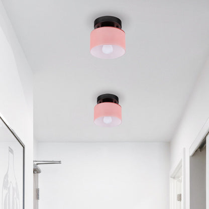 Flush Mount Glass Globe Light with E27 Socket for Entryway Kitchen and Bedroom Lighting