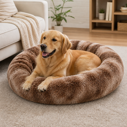 Ortekor Calming Plush Donut Dog Bed