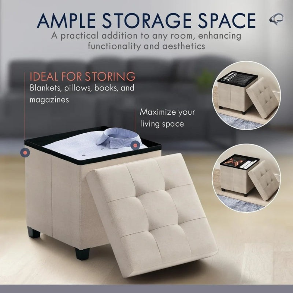COMFYNEST – Square Storage Ottoman Bench