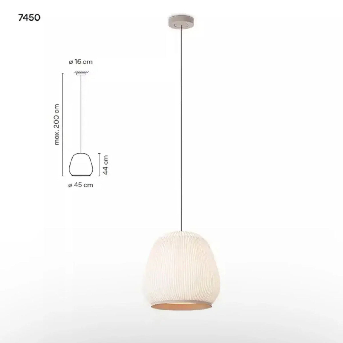 Ribbed Lycra Hanging Light Fixture – 18 in Round Dimmable LED Ceiling Pendant for Kitchen Island, Dining Table & Modern Living Areas