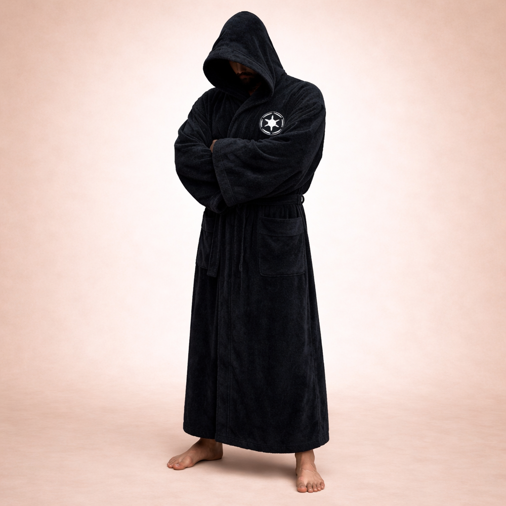 Galactic Comfort | Star Wars Inspired Bathrobe with Hood & Plush Fabric | Cozy Dressing Gown for Ultimate Relaxation