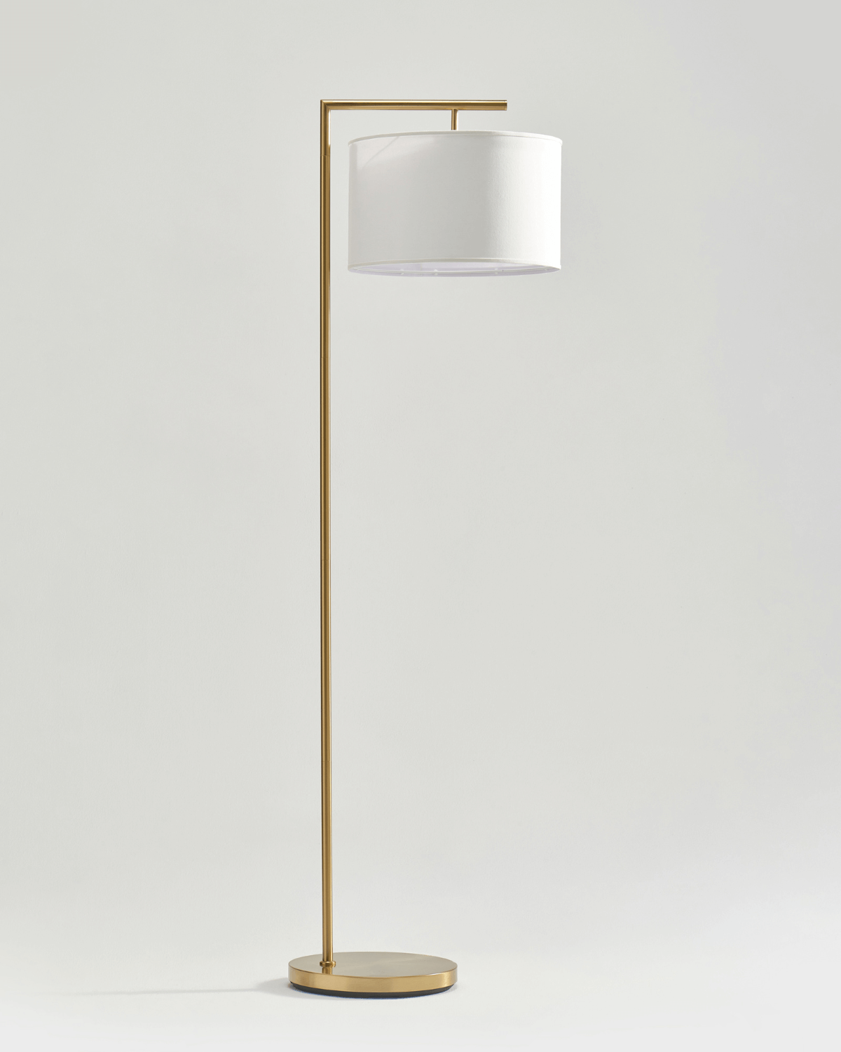 Fabric Shade Standing Lamp 60-Inch Metal Frame LED Illumination Foot Switch Control Contemporary Black Antique Brass Satin Nickel Tall Uplig