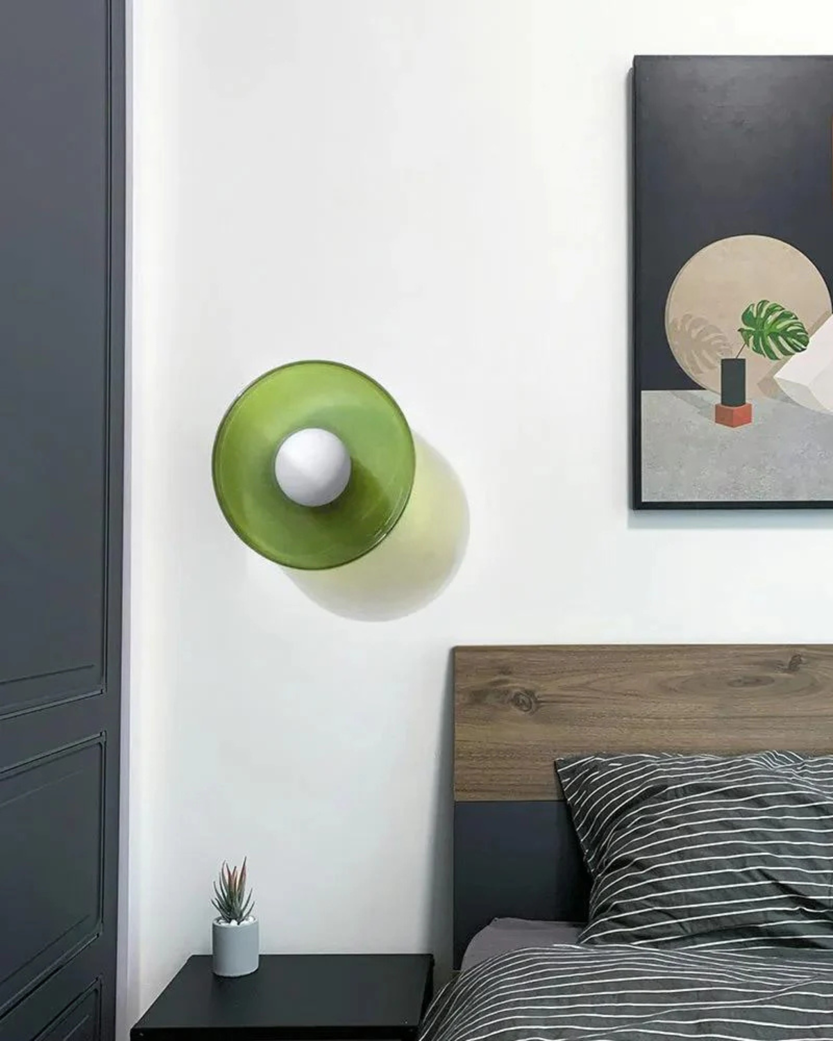 Flush Mount Ceiling Light with Glass Shade and Metal Frame for Living Room, Bedroom, Hallway – Round Overhead Fixture with Warm White Glow