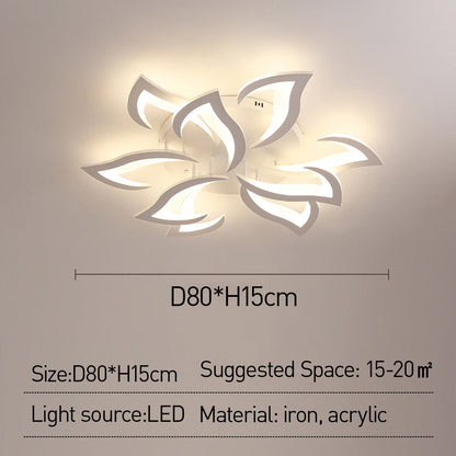 Flush Mount LED Fixture Metal Acrylic Black Layered Floral Pattern for Bedroom Living Room Hallway Contemporary Home Decor Overhead Light