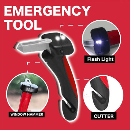 Vehicle Safety Tool with Window Breaker Seatbelt Cutter LED Light Grip Handle for Emergency Escape Car Rescue Kit Seniors Elderly