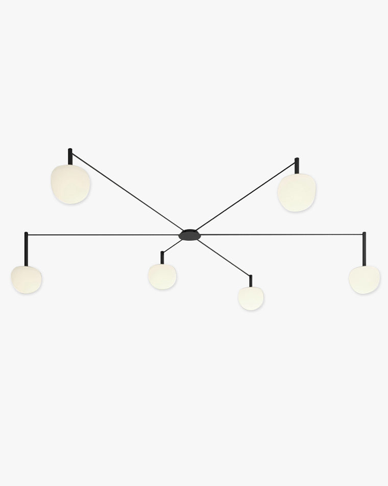 Multi-Globe Pendant Light Metal & Frosted Glass 47 Inch Adjustable White Fixture for Dining Room Kitchen Island Bedroom Modern Scandinavian