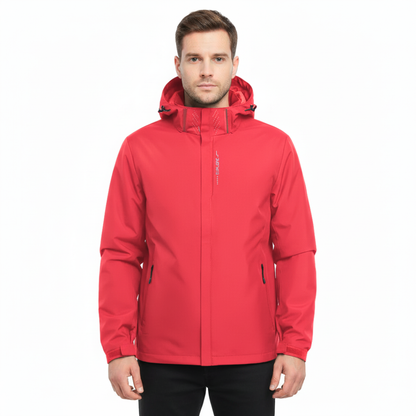 Lightweight Zip-Front Rain Jacket with Hood – Breathable Weather Shell for Men