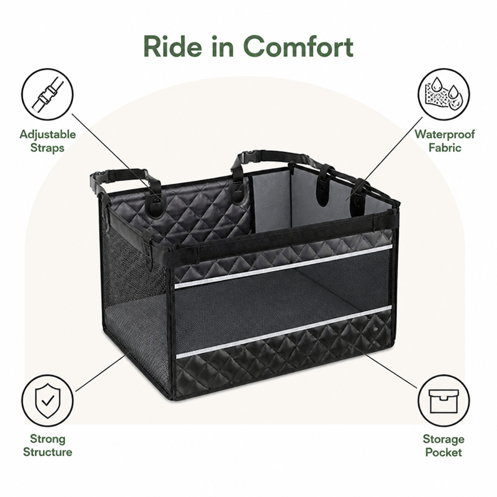 Ortekor Oxford Fabric & Machine-Washable Car Seat Extender (Storage Pocket)