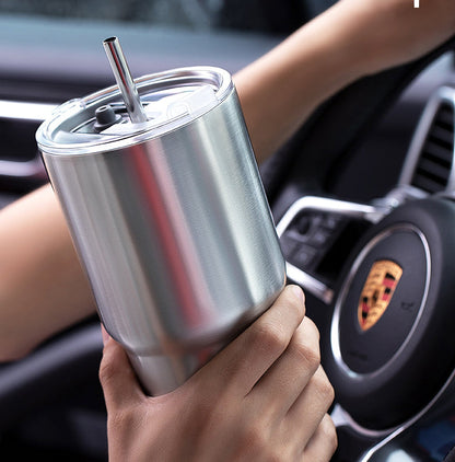 Ortekor Ortekor | Stainless Steel Travel Mug with Dual-Layer Insulation & Reusable Straw | Perfect for Hot and Cold Beverages