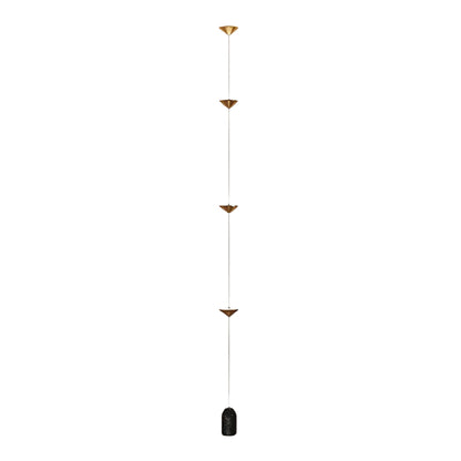 Telescoping Pole Lamp with Warm LED | Metal Adjustable 8-10 ft Tension Rod Light for Living Room Bedroom Corner Ambient Lighting Modern Vert