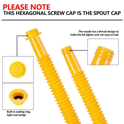 Fuel Container Replacement Spout Kit with Bendable Hose for Gas Cans – Universal Fit Pouring Nozzle Set