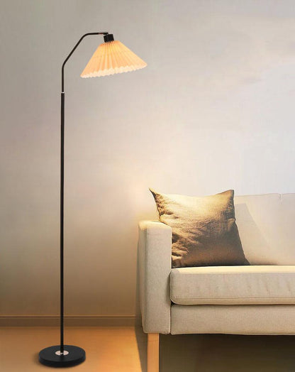 Tall Standing Lamp with Fabric Shade 59 in Adjustable 3-Color Temperature Plug-in Light for Living Room Bedroom Corner Reading Scandinavian