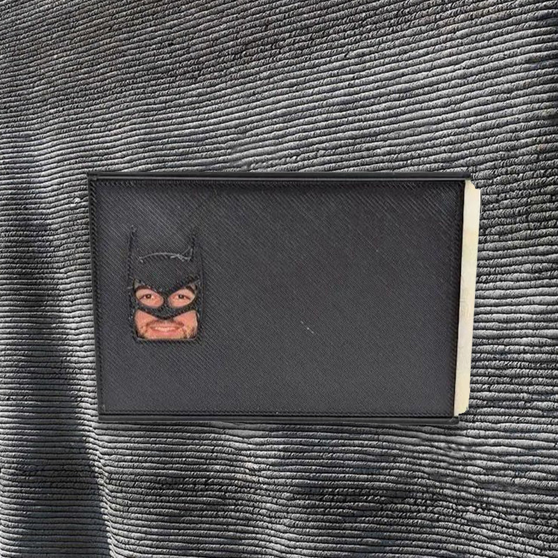 Superhero Mask ID Card Holder Cover for Driver License Credit Card Novelty Accessory for Work Office Social Events Conversation Starter Gift
