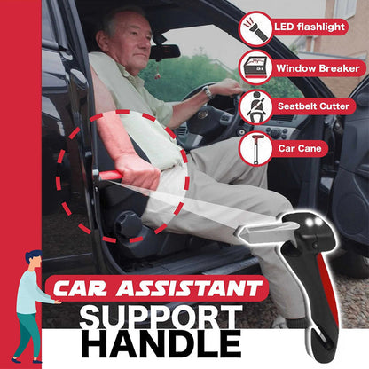 Vehicle Safety Tool with Window Breaker Seatbelt Cutter LED Light Grip Handle for Emergency Escape Car Rescue Kit Seniors Elderly