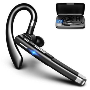 Wireless Bluetooth 5.1 Headset with Dual Microphone for Truckers, Calls & Remote Work