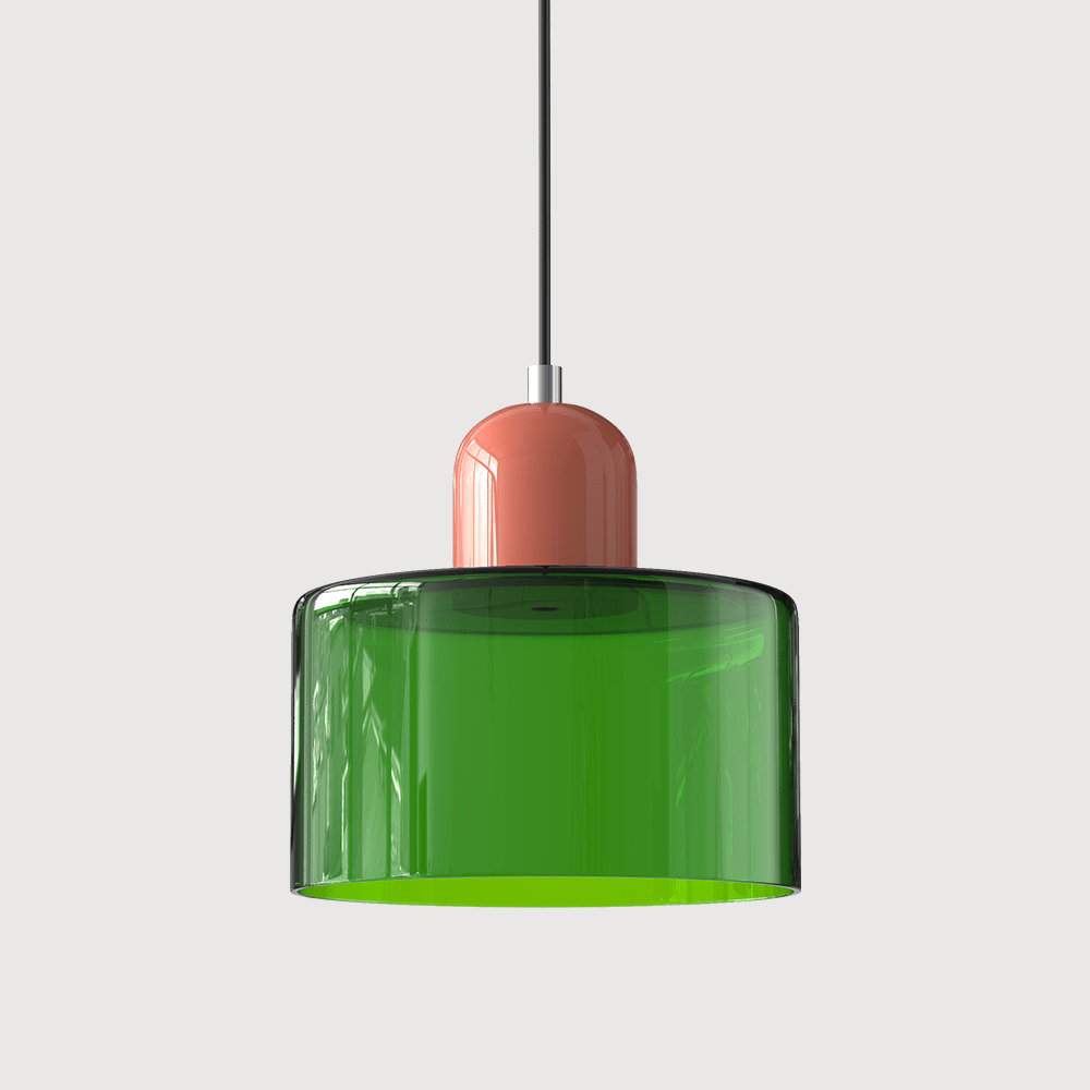 Handwoven Glass Pendant Light Bauhaus Style Indoor Hanging Lamp Adjustable Cable for Dining Room Kitchen Home Office