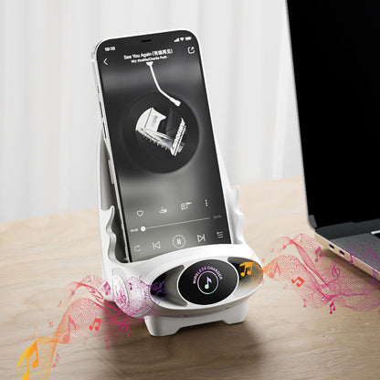 Wireless Phone Charging Stand 15W Qi Fast Charger Desktop Holder with Sound Amplifier for iPhone Android Horizontal Vertical Mount