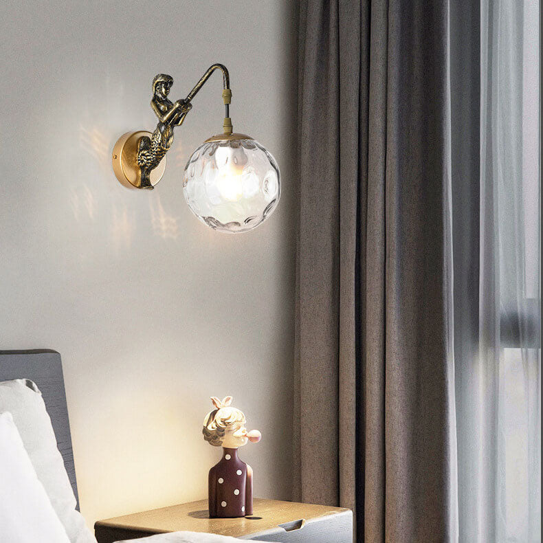 Sconce Fixture Hardwired E26 Socket Metal Glass Shade Bedroom Living Room Hallway Accent Lighting Modern Interior Decor Wall Mounted 10 in