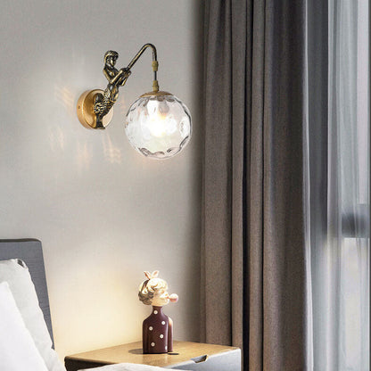 Sconce Fixture Hardwired E26 Socket Metal Glass Shade Bedroom Living Room Hallway Accent Lighting Modern Interior Decor Wall Mounted 10 in