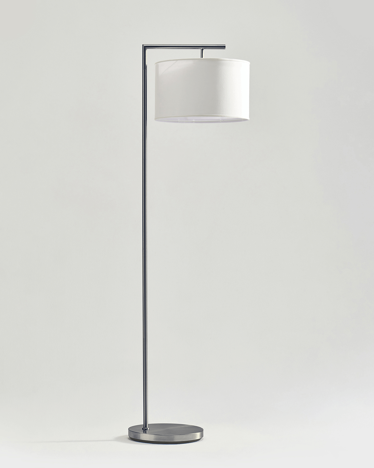 Fabric Shade Standing Lamp 60-Inch Metal Frame LED Illumination Foot Switch Control Contemporary Black Antique Brass Satin Nickel Tall Uplig