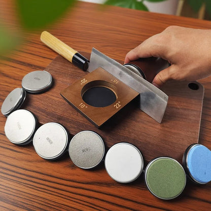 Diana Knife Sharpener Set - Diamond Grinder with Wooden Base