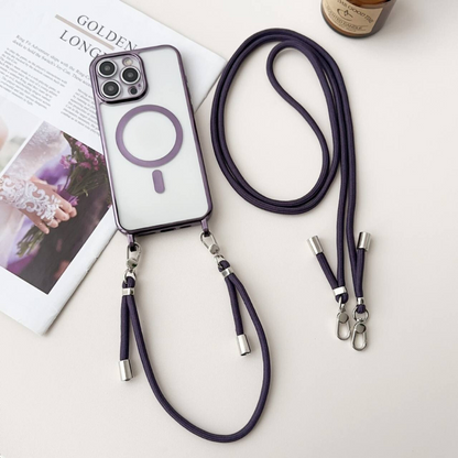 MagSafe Crossbody iPhone Case with Adjustable Strap for Hands-Free Carrying | Compatible with All MagSafe Accessories | Slim Protective