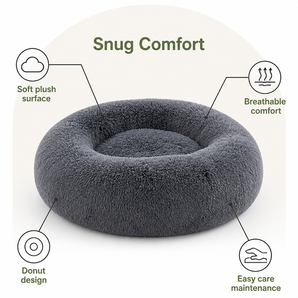 Ortekor Calming Plush Polyester Donut Bed