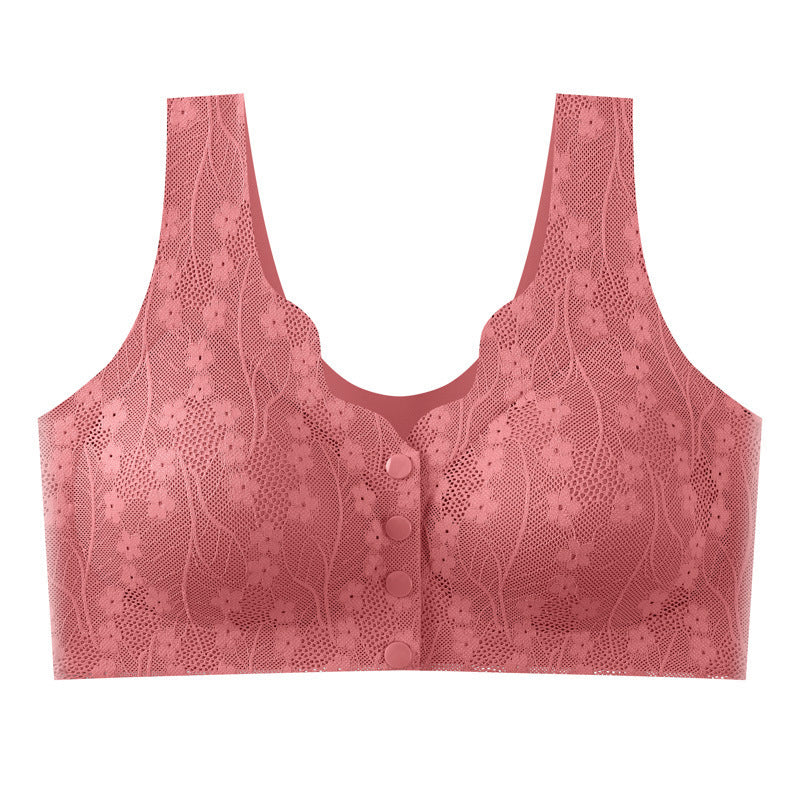 Front-Closure Wireless Comfort Bra with Lace Breathable Support | Lift & Shape Full-Coverage Bralette for Everyday Wear