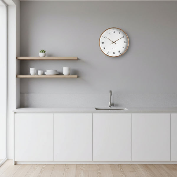Wall Clock for Living Room, Large Wall Clock with Silent Quartz Movement, Minimalist Wooden Wall Clock for Home Office