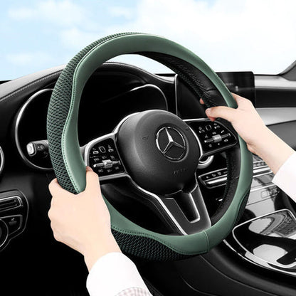 Ortekor Comfort Grip | Ultra-Thin Car Steering Wheel Cover with Ice Silk Fabric | Moisture-Wicking Design for Enhanced Comfort