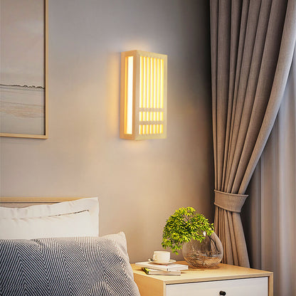Wood Sconce Light 12 in Neutral Finish for Hallway Bedroom Entryway Ambient Low-Profile Fixture Energy-Saving Indoor Decor