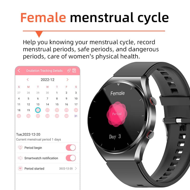 Health Monitoring Smartwatch with ECG, Blood Pressure, Glucose Tracking & Heart Rate Analysis for iOS & Android